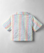 Load image into Gallery viewer, Striped Crop Shirt and Belted Short Cotton Set