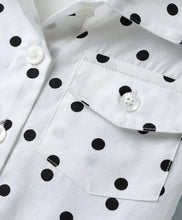 Load image into Gallery viewer, Polka Crop Shirt and Belted Short Cotton Set