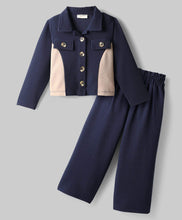 Load image into Gallery viewer, Waffle Knit Color Block Jacket and Culotte Pant Co-ord Set