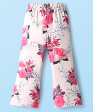 Load image into Gallery viewer, Solid Frilled Crop Top and Floral Printed Pant Set