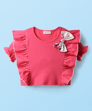 Load image into Gallery viewer, Solid Frilled Crop Top and Floral Printed Pant Set