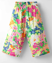 Load image into Gallery viewer, Floral Shirt Style Crop Top Belted Palazzo Cotton Co-ord Set