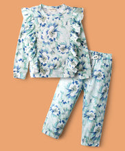 Load image into Gallery viewer, Floral Printed Frilled Top Jogger Co-ord Set