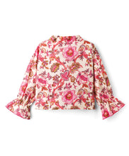 Load image into Gallery viewer, Floral Printed Frilled Top with Waffle Culotte Pant Set