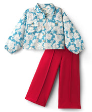 Load image into Gallery viewer, Floral Printed Collar Top with Culotte Pant Set