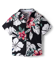 Load image into Gallery viewer, Floral Printed Shirt and Waffle Knit Pant Set