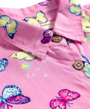 Load image into Gallery viewer, Butterfly Printed Woven Top and Waffle Culotte Pant Set