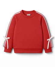 Load image into Gallery viewer, Solid Terry Side Taped with Bow Sweatshirt and Pant Co-ord Set