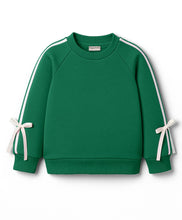 Load image into Gallery viewer, Solid Terry Side Taped with Bow Sweatshirt and Pant Co-ord Set