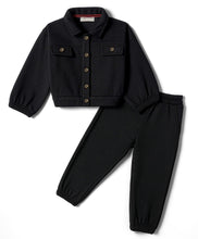 Load image into Gallery viewer, Solid Fleece Collared Jacket and Jogger Co-ord Set
