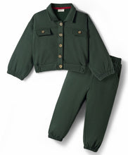 Load image into Gallery viewer, Solid Fleece Collared Jacket and Jogger Co-ord Set
