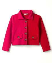 Load image into Gallery viewer, Waffle Knit Color Block Jacket and Culotte Pant Set