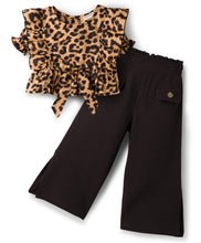 Load image into Gallery viewer, Leopard Print Frilled Top and Culotte Set