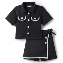 Load image into Gallery viewer, Waffle Solid Crop Top Flap Skort Set
