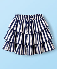 Load image into Gallery viewer, Solid Top with Tiered Striped Skirt Set
