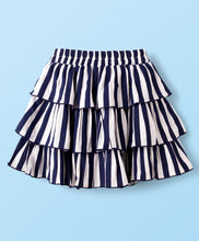 Load image into Gallery viewer, Solid Top with Tiered Striped Skirt Set