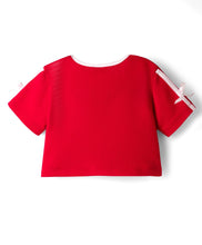 Load image into Gallery viewer, Solid Side Taped with Bow Crop Top and Pant Co-ord Set