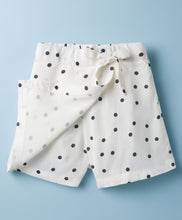 Load image into Gallery viewer, Solid Frilled Crop Top and Polka Skort Set