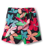 Load image into Gallery viewer, Round Neck Solid Crop Top and Floral Skort Set