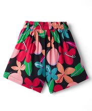 Load image into Gallery viewer, Round Neck Solid Crop Top and Floral Skort Set