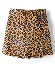 Load image into Gallery viewer, Round Neck Solid Crop Top Animal Print Skort Set