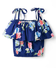 Load image into Gallery viewer, Floral Printed Straped Frilled Top Skort Co-ord Set
