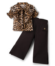 Load image into Gallery viewer, Leopard Print Frilled Crop Top Culotte Pant Set
