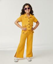 Load image into Gallery viewer, Solid Waffle Textured Crop Shirt Culotte Pant Co-ord Set