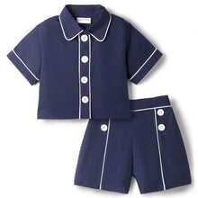 Load image into Gallery viewer, Solid Side Taped Shirt and Short Co-ord Set