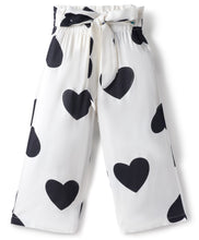Load image into Gallery viewer, Solid Frilled Crop Top Hearts Printed Culotte Pant Set