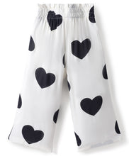Load image into Gallery viewer, Solid Frilled Crop Top Hearts Printed Culotte Pant Set
