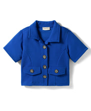 Load image into Gallery viewer, Solid Waffle Textured Crop Shirt Culotte Pant Co-ord Set