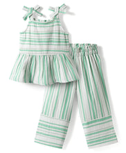 Load image into Gallery viewer, Cotton Striped Frill Straped Top Palazzo Co-ord Set