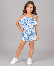 Load image into Gallery viewer, Floral Printed Frilled Top Belted Short Co-ord Set