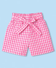 Load image into Gallery viewer, Cotton Checkered Top Belted Short Co-ord Set