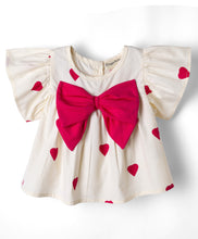 Load image into Gallery viewer, Cotton Hearts Printed Bow Top and Pant Set