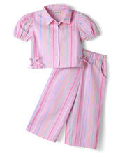 Load image into Gallery viewer, Cotton Striped Top Pant Co-ord Set