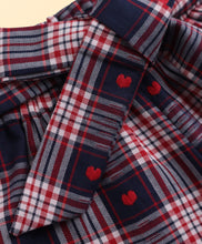 Load image into Gallery viewer, Soild Waffle Fabric Bow Top Checkered Pant Set