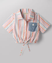 Load image into Gallery viewer, Woven Striped Collared Top and Pant Co-ord Set