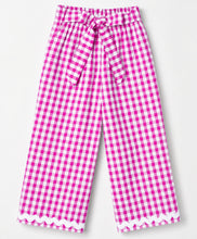 Load image into Gallery viewer, Cotton Checkered with Lace Top and Pant Co-ord Set