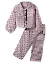 Load image into Gallery viewer, Cotton Checkered Top and Pant Co-ord Set - Pink