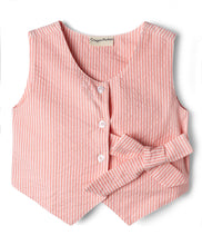 Load image into Gallery viewer, Cotton Striped Top and Pant Co-ord Set - Pink