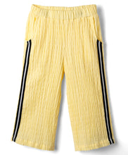 Load image into Gallery viewer, Cotton Textured Fabric Top Pant Co-ord Set with Lace - Yellow