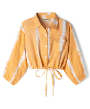 Load image into Gallery viewer, Cotton Double Cloth Fabric Tie Dye Top Pant Co-ord Set - Orange