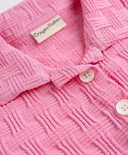 Load image into Gallery viewer, Textured Fabric Solid Collar Top Pant Co-ord Set - Pink