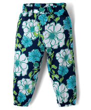 Load image into Gallery viewer, Cotton Floral Printed Top Jogger Set - Navy