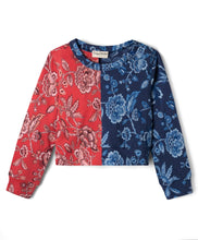 Load image into Gallery viewer, Cotton Color Block Floral Printed Top Jogger Set - Pink