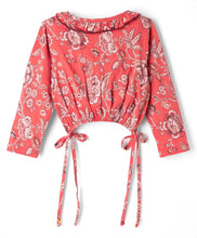 Load image into Gallery viewer, Cotton Floral Printed Knotted Top Pant Set - Pink