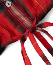 Load image into Gallery viewer, Checkered Printed Knotted Top Textured Pant Set - Red