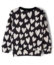 Load image into Gallery viewer, Cotton Hearts Printed Frilled Top Jogger Co-ord Set - Black